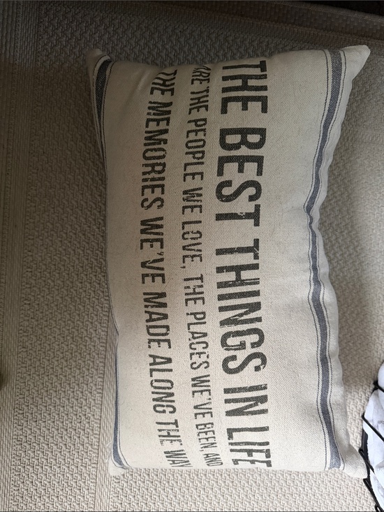 Other - Neutral Cream and Gray Text Lumbar Throw Pillow - Brand